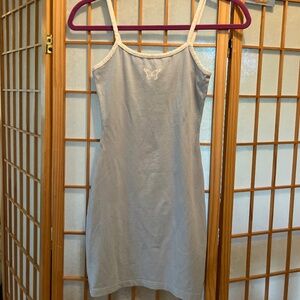 H&M XS Baby Blue White Piping Butterly tank style dress